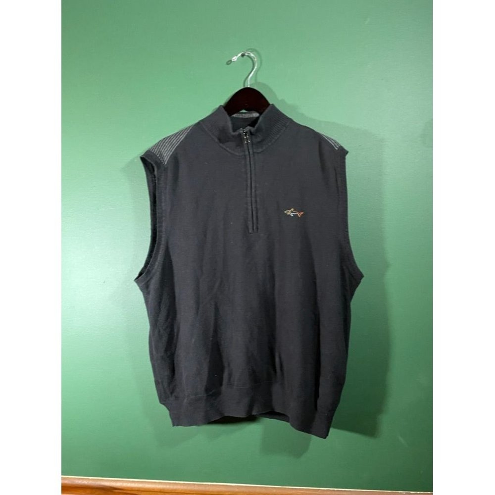 Greg Norman for Tasso Ella - Men's Black Sleeveless Knit Golf Vest - Size XL
